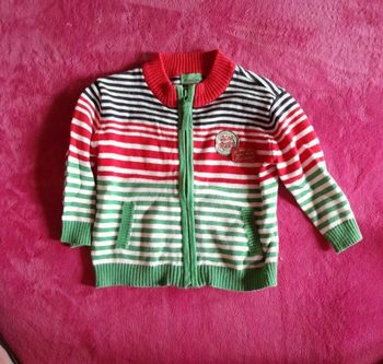 Marèse gilet rayures taille 6 mois