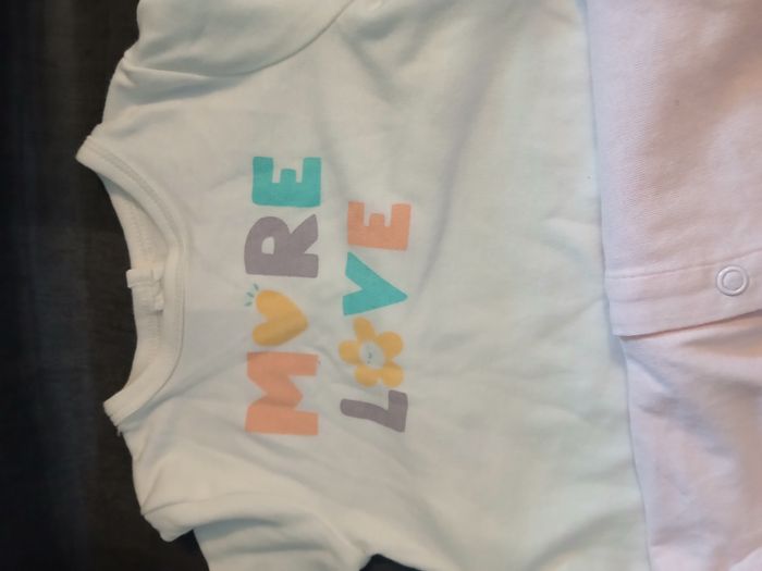 lot 3 pyjamas fille en coton tex baby 60 cm 3 mois - photo numéro 2