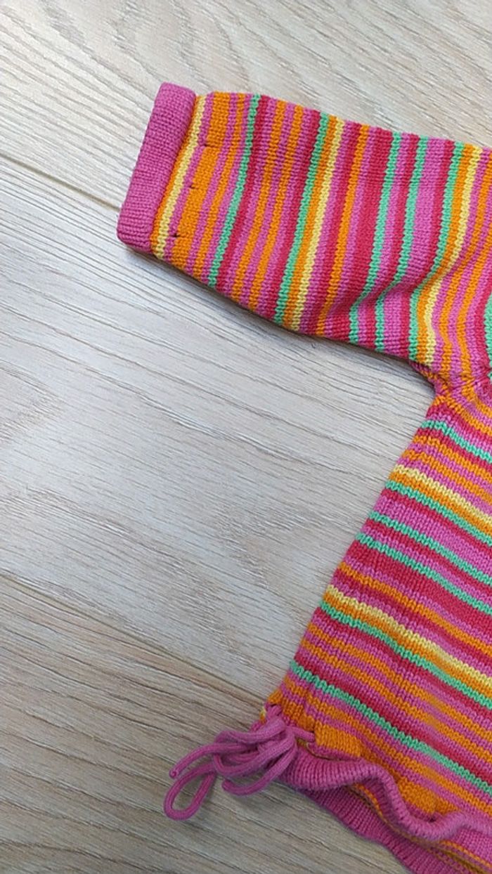 Pull orange rose papillon 6 mois - photo numéro 4