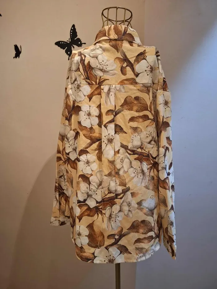 Chemise fleurie & côtelée - photo numéro 3