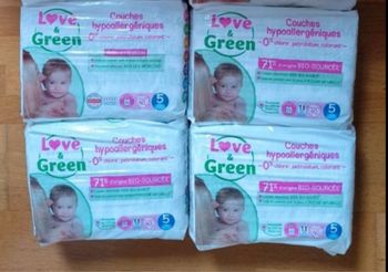 4 paquets couches love And Green taille 5