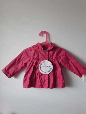 Manteau rose léger bébé fille 12 mois Obaibi