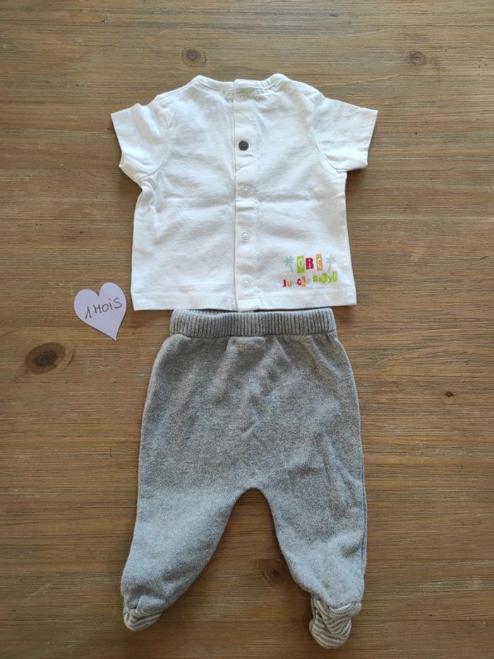 Ensemble jogging et t-shirt animaux mixte 1 mois - photo numéro 7