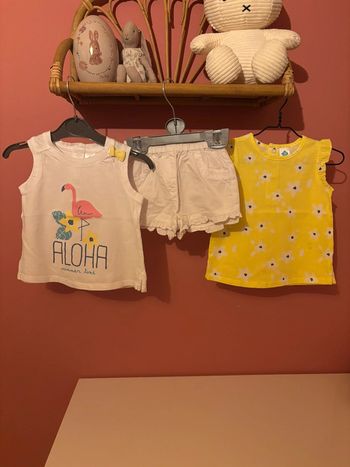 Lot TEX blanc et jaune 12m