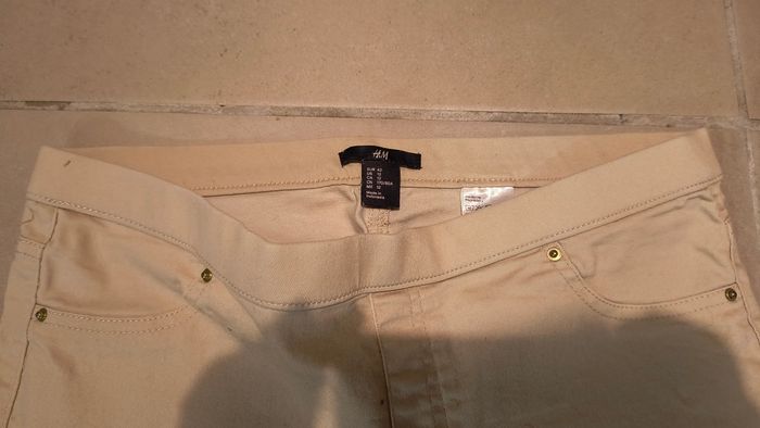 Jean beige comme neuf taille élastique et stretch - photo numéro 3