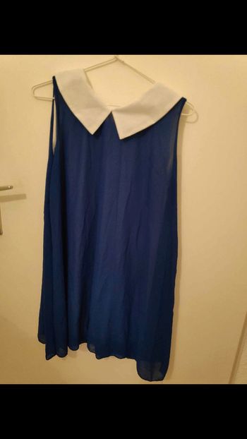robe bleu col blanche xl. neuf