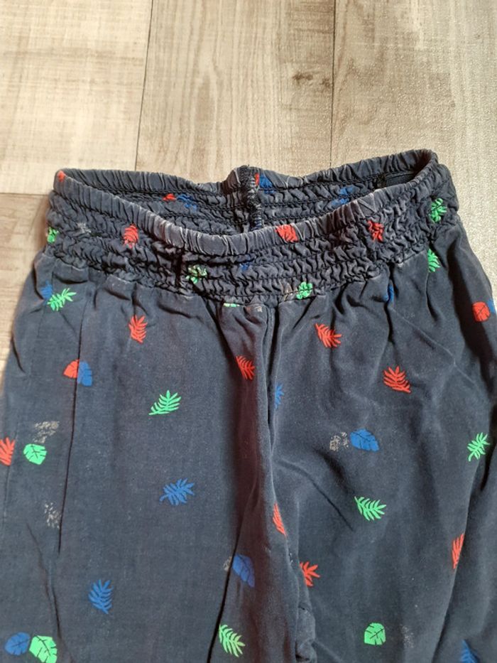 Pantalon fille sarouel bleu marine à motifs 3 ans - photo numéro 3