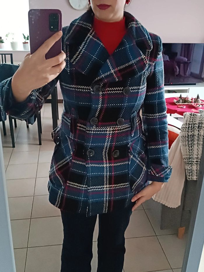 Très beau manteau bleu 3/4 - ZARA - taille M - photo numéro 5