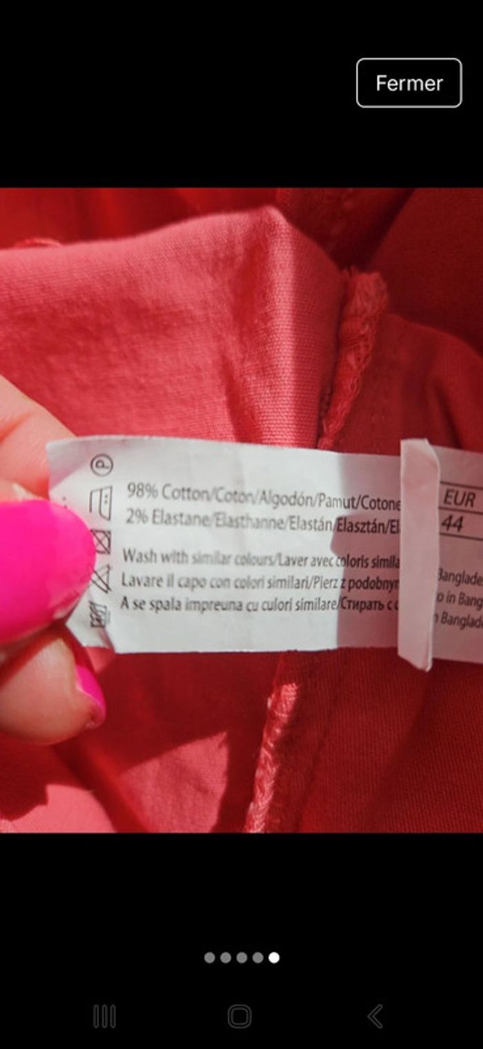 Jeans droit In Extenso rose taille 44- taille haute - photo numéro 5
