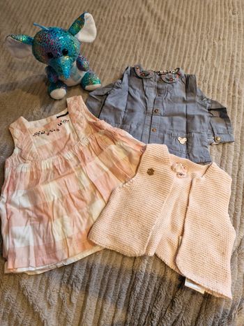 Magnifique ensemble Sergent Major fille robe chemisier et gilet en 6 mois