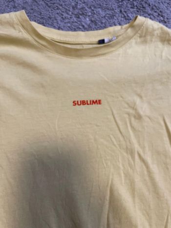 T shirt homme taille M coton jaune sublime LI Paris