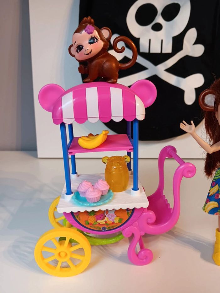 Figurine mattel enchantimals son singe et son stand de fruit - photo numéro 2
