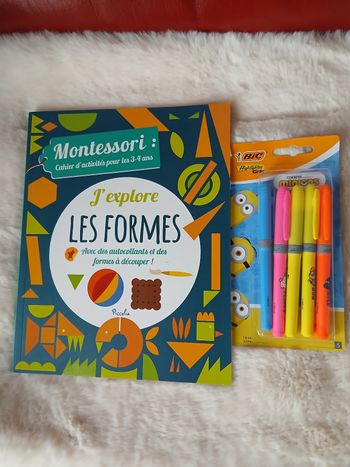 4ans+activités: Livret"Les Formes"Montessori + 5 Surligneurs "Minions"