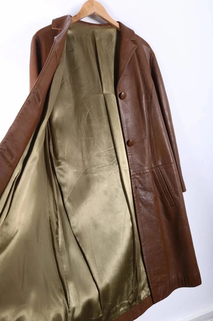 Trench vintage 80's en cuir (#240702) - photo numéro 4