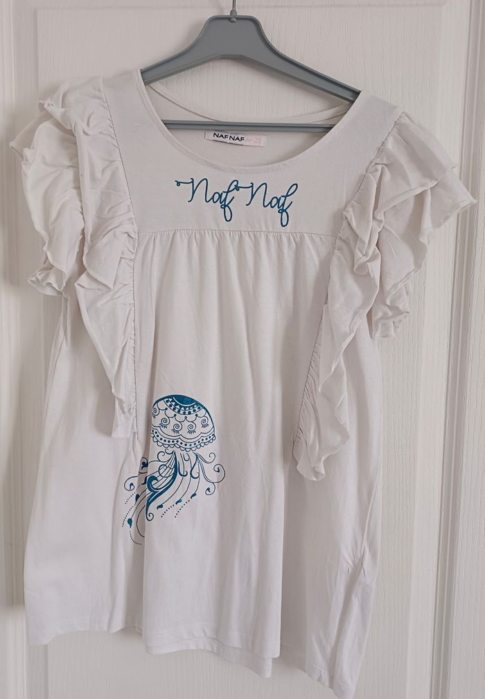 Ensemble jupe bleue à paillettes et haut Naf Naf en 14 ans - photo numéro 5