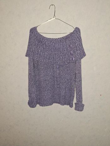 Pull col châle mauve Camaïeu