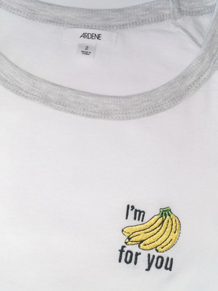 Tee-shirt blanc écusson banane Ardene Taille XS - photo numéro 3
