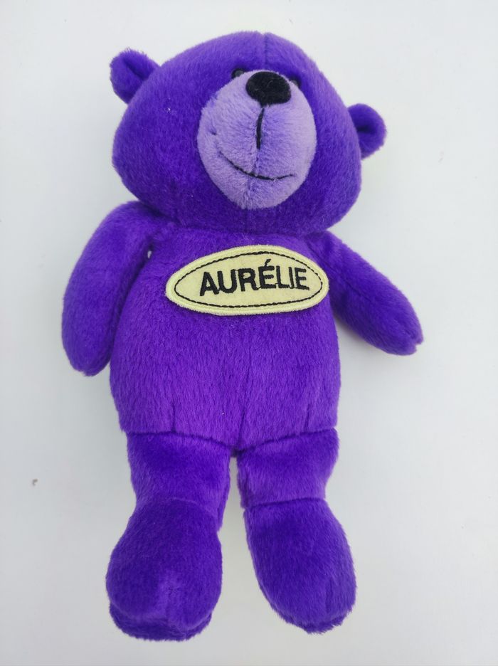 Peluche ours personnalisé "Aurélie" 💜