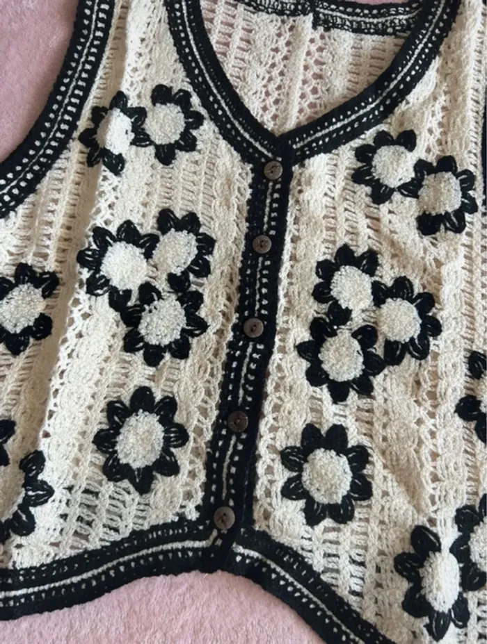 Haut gilet crochet vintage - photo numéro 7