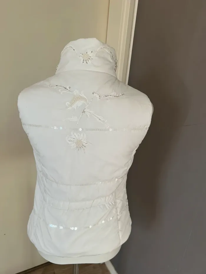 Madeleine doudoune blanche sans manches veste femme, taille 38 - photo numéro 5