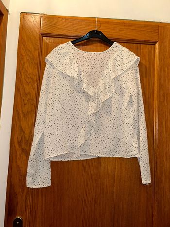Blouse blanche à pois
