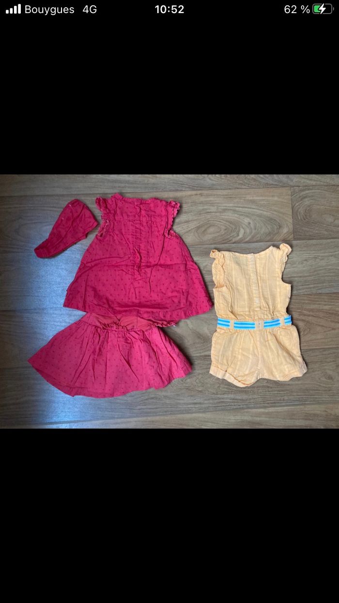 Ensemble robe jupe fichu combi short 3 mois - photo numéro 2