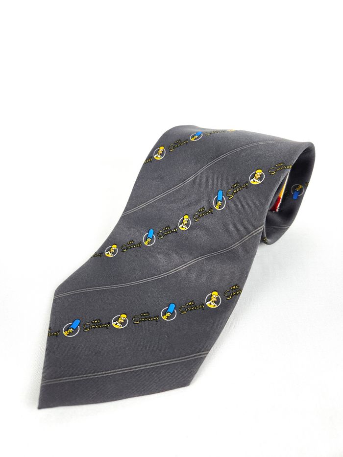 Cravate grise The Simpsons - Homer & Marge - Vintage 2001