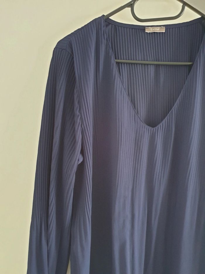 Blouse zig zag bleu marine Formul T4 - photo numéro 3