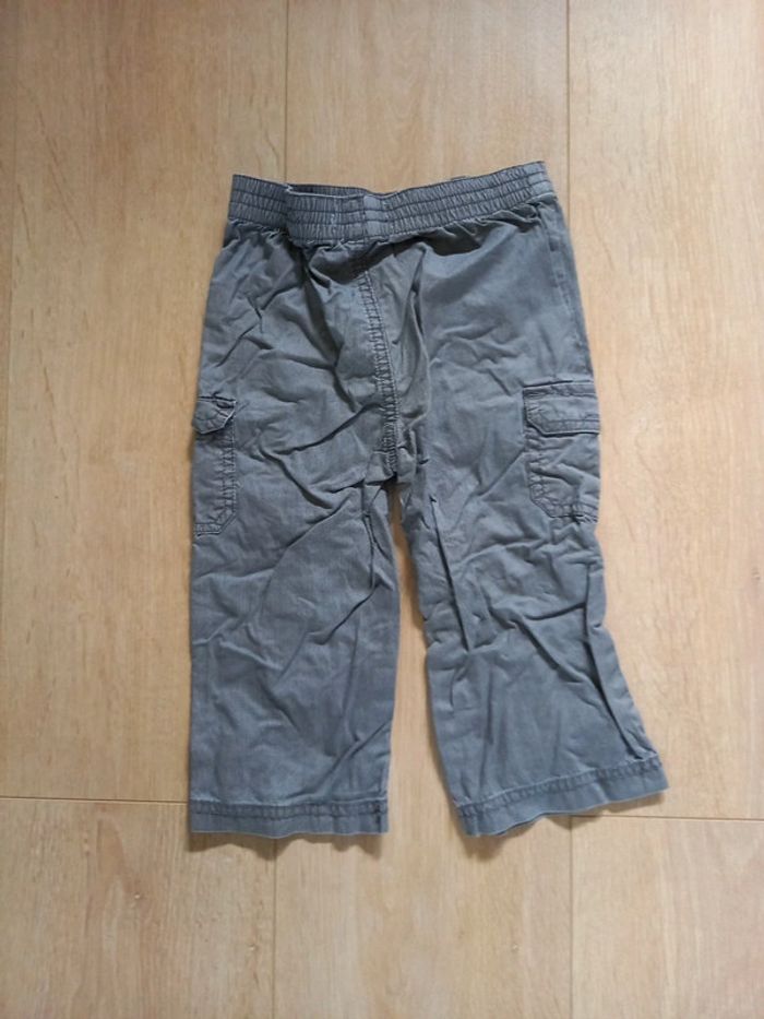 Pantalon léger rayé gris blanc - photo numéro 2