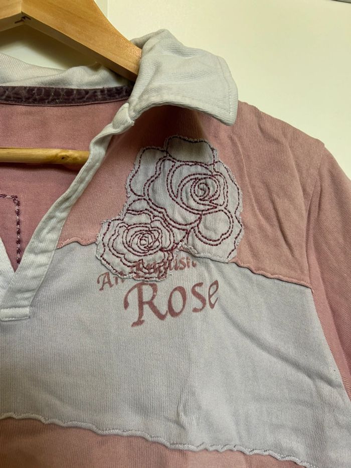 594 – polo de rugby rose femme - photo numéro 2