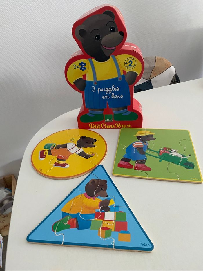 Puzzle Petit Ours Brun en bois - photo numéro 3