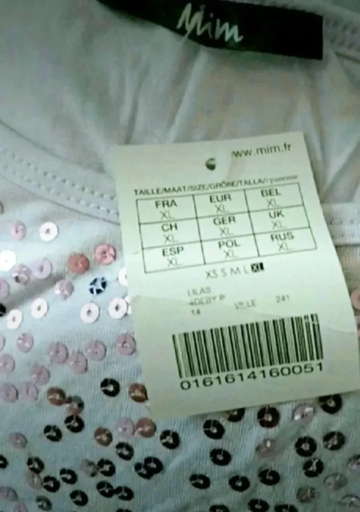 Haut lila paillette/noeud Mim Taille XL Neuf - photo numéro 5