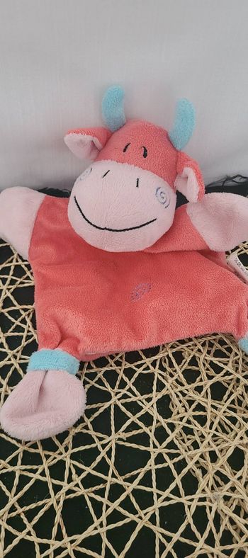 Doudou Marionnette Vache rose Spirale Addex Junior