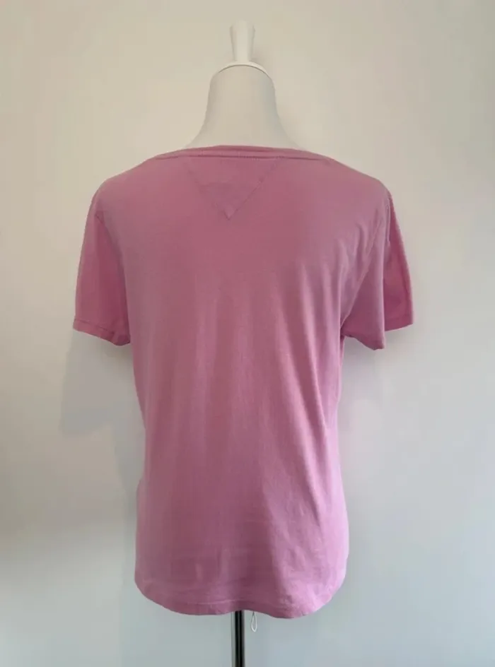 T-shirt Tommy Jeans femme rose taille S parfait état - photo numéro 4