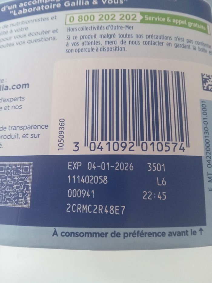 2 boîtes de lait gallia callisma. 3 ème âge . Neuves - photo numéro 2