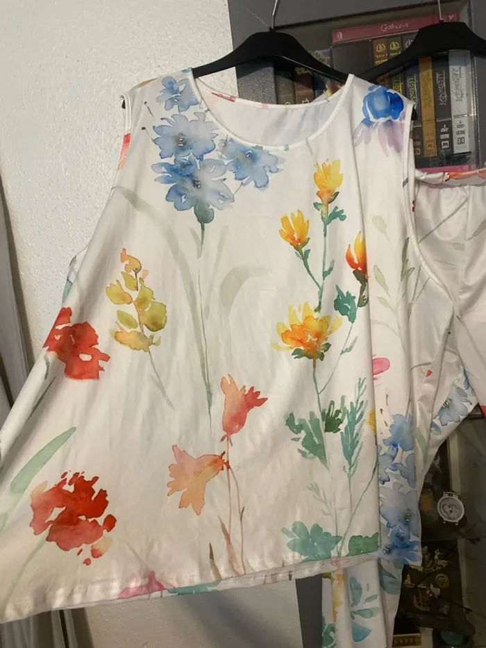 superbe ensemble débardeur pantalon été taille 5xl neuf - photo numéro 2