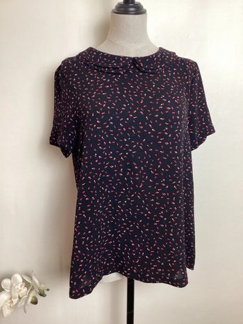 Blouse noire à motifs rouges Noémie&Co 38