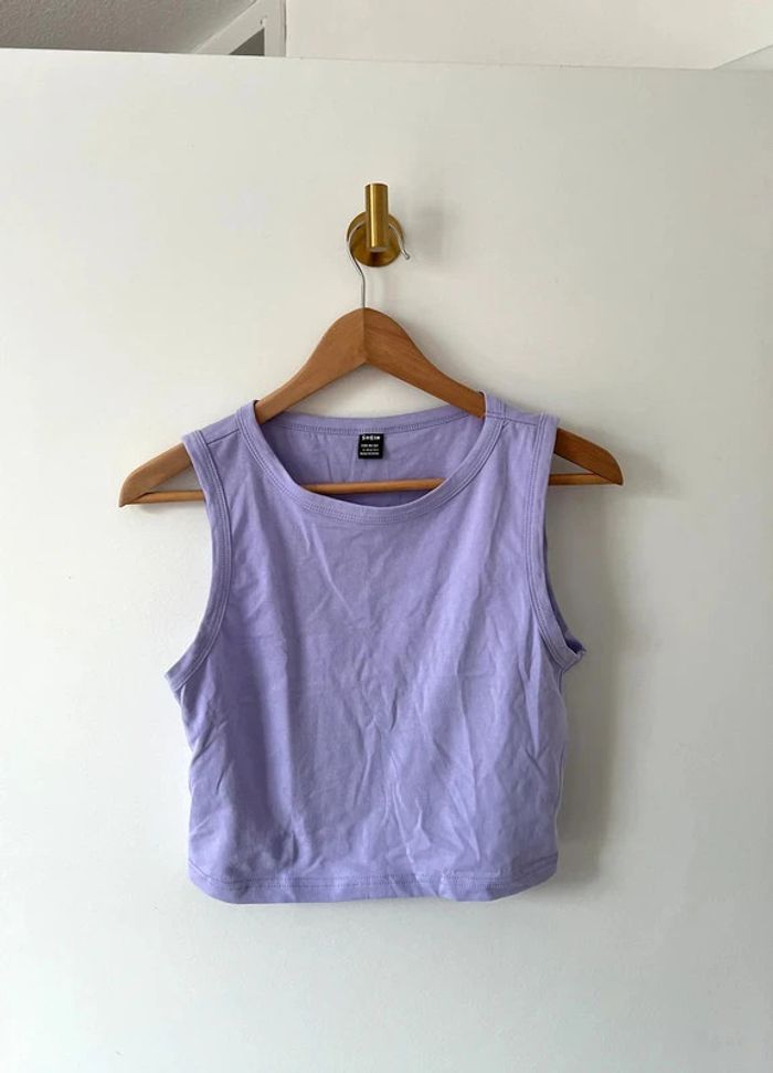Débardeur fluide court lila Shein taille L neuf