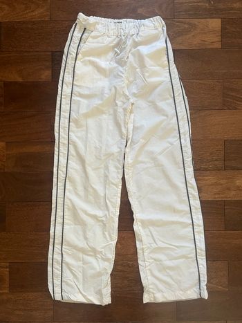 Pantalon parachute baggy danse blanc pull and bear taille XS