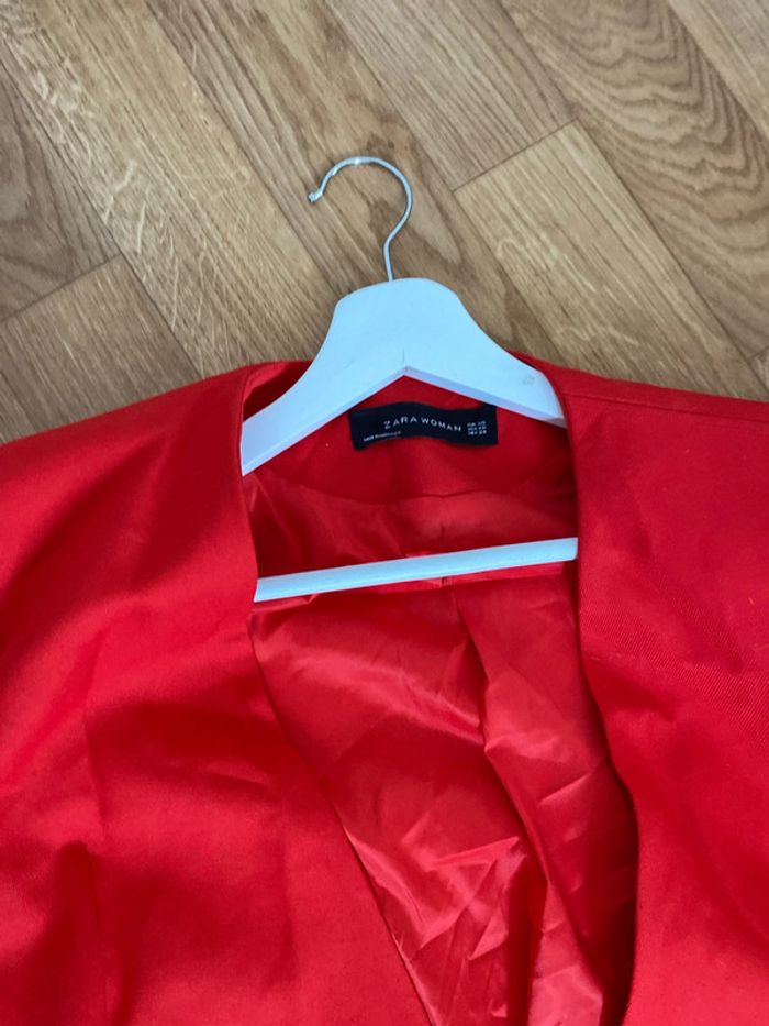 Blazer Zara long rouge - photo numéro 3