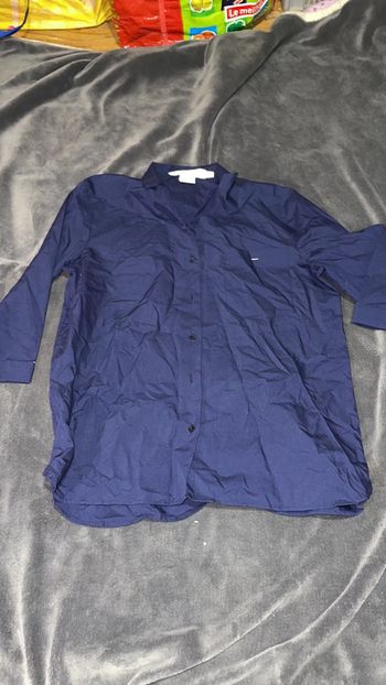 Chemise bleu marine H&M manches 3/4 taille 40