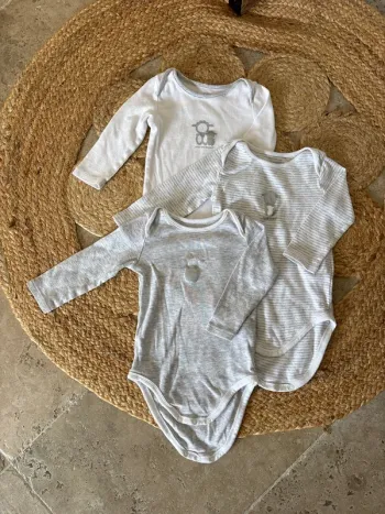 Lot de 3 bodies 9 mois Obaïbi