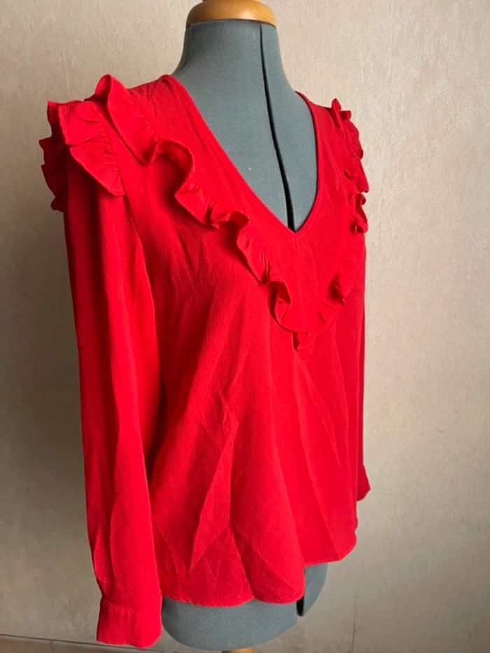 Blouse fluide volants col V T38 - photo numéro 5