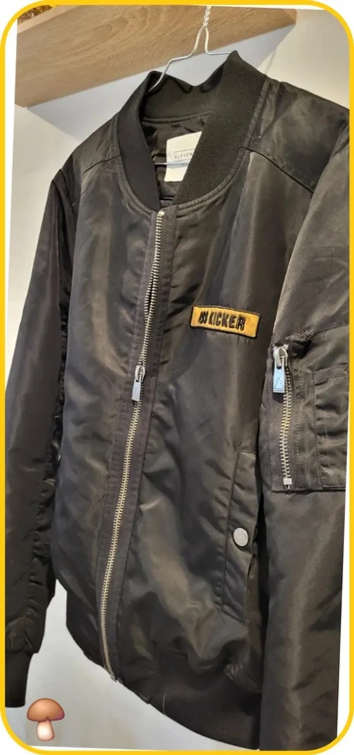 Bombers ElevenParis - Taille S - Noir - Logo brodé - photo numéro 4