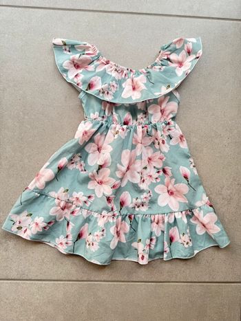 Robe d’été verte fleurie 3 ans