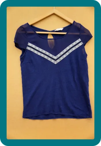 Top Bleu Manches courtes Naf Naf Taille M