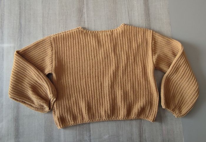 🌼 Pull court côtelé moutarde H&M - T.12 ans (134/140cm) - Très bon état - photo numéro 4