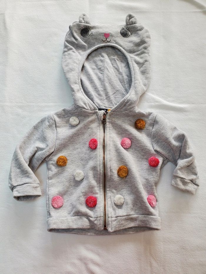 Veste zippée grise Kiabi 12 mois - photo numéro 2