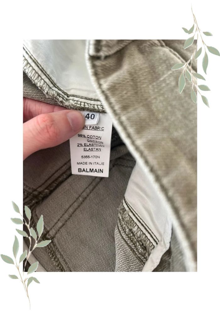 Jean Vert Effet Usé/Déchiré – Balmain – Taille 40 💚 - photo numéro 6