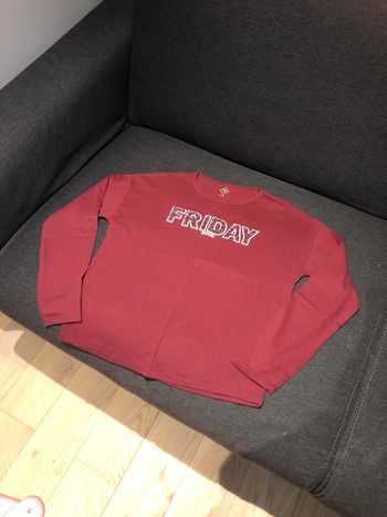 T shirt manches longues bordeau tex 11/12 ans